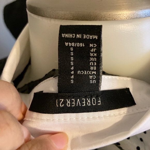 Forever 21 Collared Sheer Polkadot Button Down - Picture 3 of 5